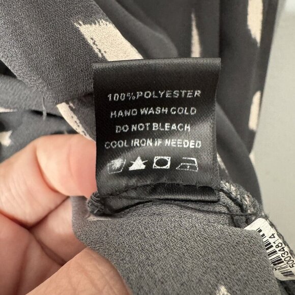 Buddy Love‎ Boho Gray Pink Top Blouse Lace Up Front Flare Bell Sleeves Size L - Picture 10 of 11